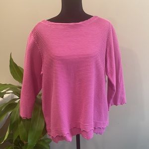 CMC by Color Me Cotton Pink Ribbed Cotton Double Hem Tunic